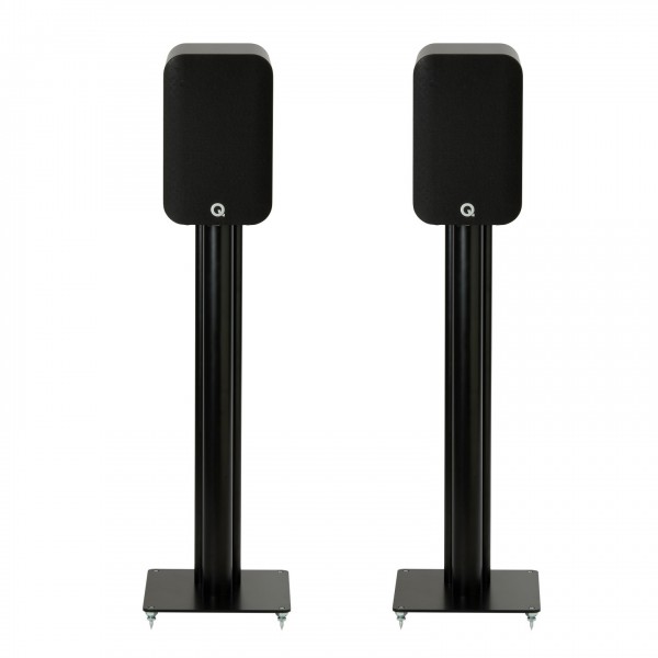 Q Acoustics Q 5020 Bookshelf Speakers, Satin Black (Pair) Stand View 2