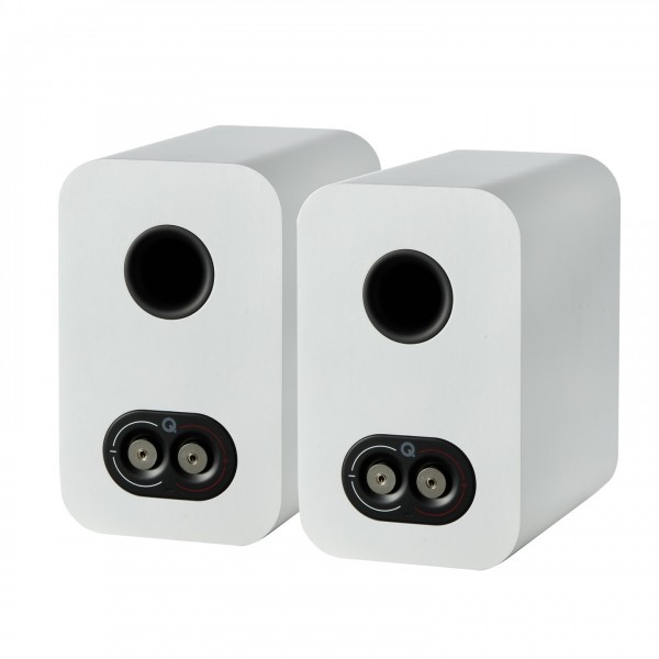 Q Acoustics Q 5020 Bookshelf Speakers, Satin White (Pair) Back View