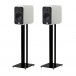 Q Acoustics Q 5020 Bookshelf Speakers, Satin White (Pair) Stand View