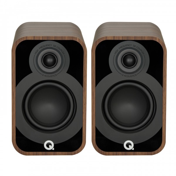 Q Acoustics Q 5020 Bookshelf Speakers, Santos Rosewood (Pair) Front View 2