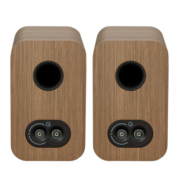 Q Acoustics Q 5020 Bookshelf Speakers, Oak (Pair) Back View 2
