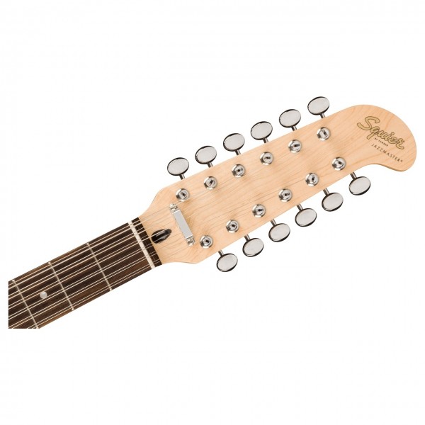 Squier Paranormal Jazzmaster XII 12-String, Olympic White - Headstock Front