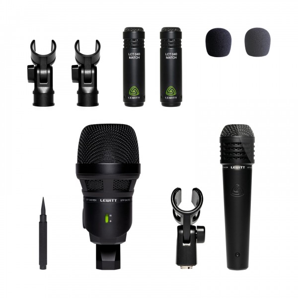 Lewitt BEATKIT 4-Piece Drum Microphone Set - Included Items