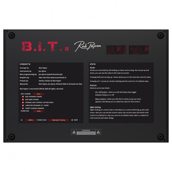 Rob Papen BIT-2 - Back Panel