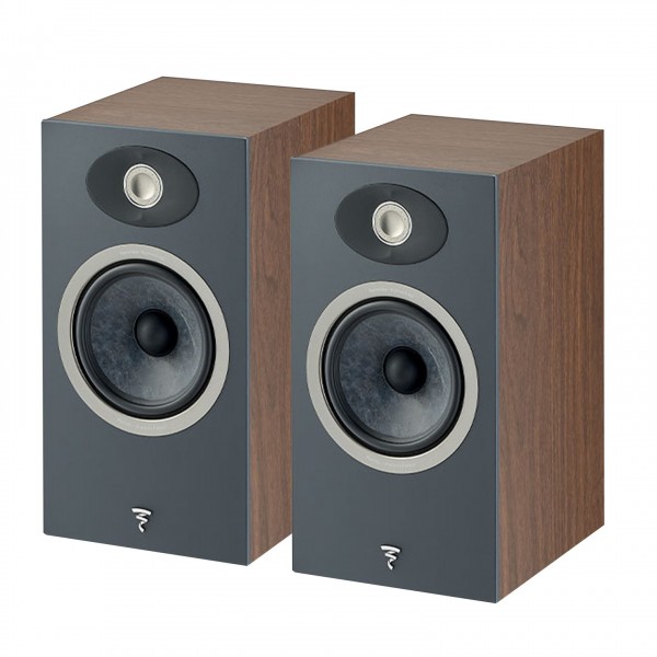 Focal Theva N1 Bookshelf Speakers (Pair), Dark Wood Front View 3