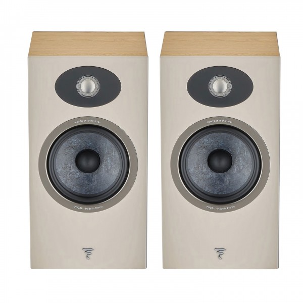 Focal Theva N1 Bookshelf Speakers (Pair), Light Wood Front View