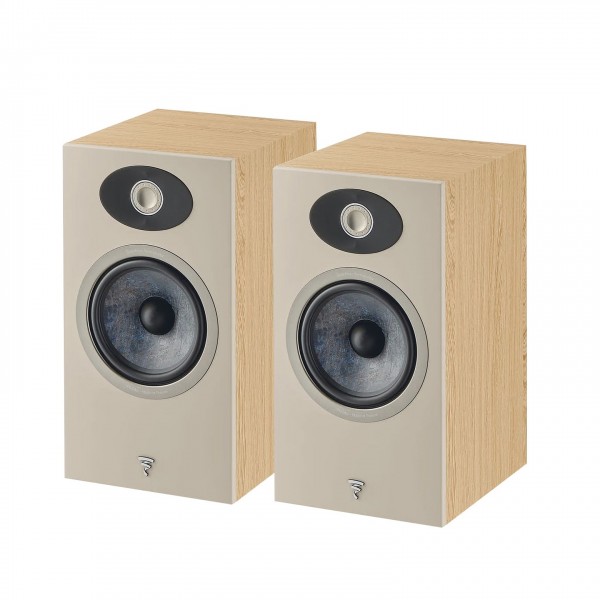 Focal Theva N1 Bookshelf Speakers (Pair), Light Wood Front View 3