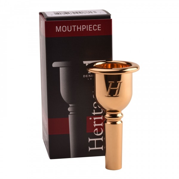 Denis Wick Heritage Bass Trombone Mouthpiece, Gold Plate, 1AL With Box