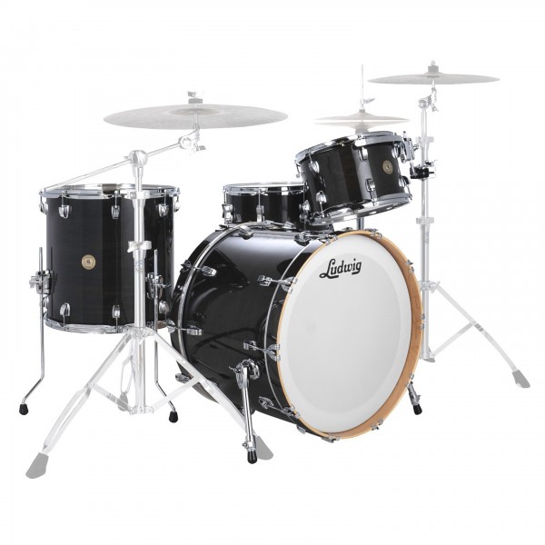 Ludwig Continental 22'' 4pc Shell Pack, Black Lacquer