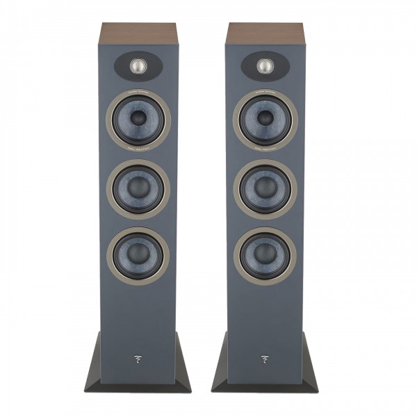 Focal Theva N2 Compact Floorstanding Speakers (Pair), Dark Wood Front View 3