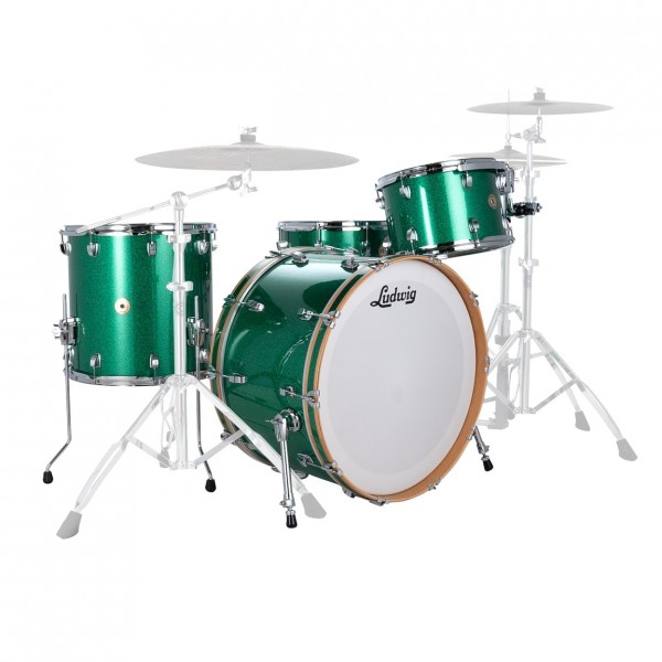 Ludwig Continental 24'' 4pc Shell Pack, Green Sparkle