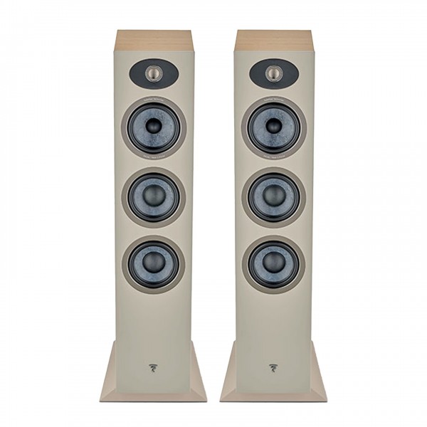 Focal Theva N2 Compact Floorstanding Speakers (Pair), Light Wood Front View 3