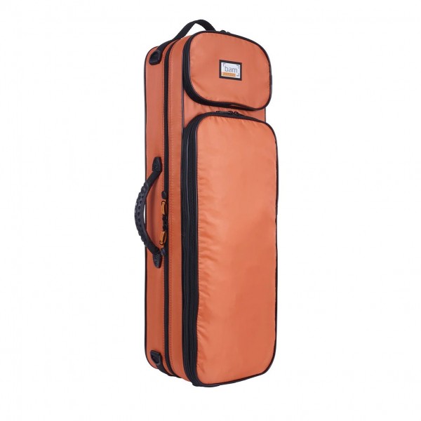 BAM YO2013S Youngster Oblong Violin Case, 1/4 -1/8 Size, Orange Angle