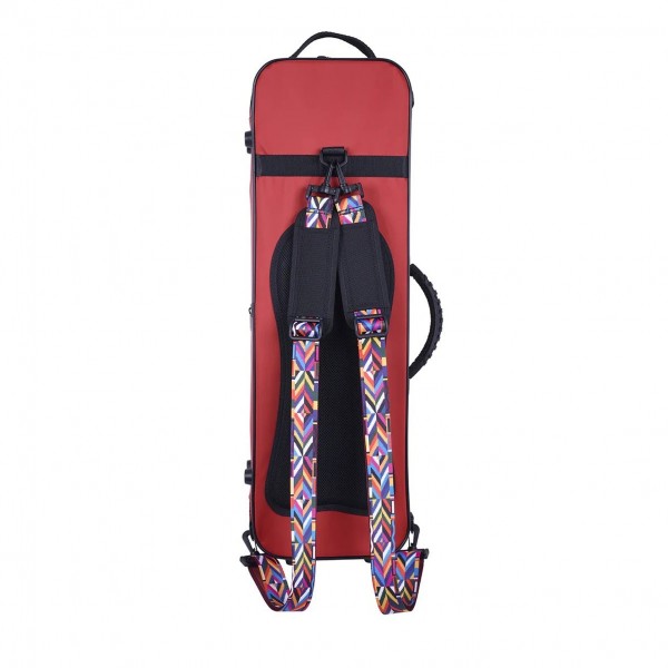 BAM YO2013S Youngster Oblong Violin Case, 1/4 -1/8 Size, Red Straps