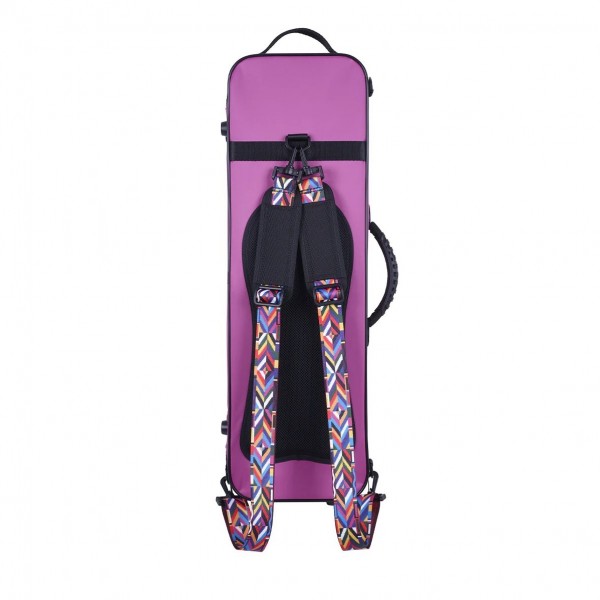 BAM YO2013S Youngster Oblong Violin Case, 1/4 -1/8 Size, Dark Pink Straps