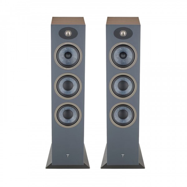 Focal Theva N3 Floorstanding Speakers (Pair), Dark Wood Front View 2