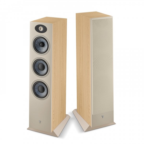 Focal Theva N3 Floorstanding Speakers (Pair), Light Wood Full View