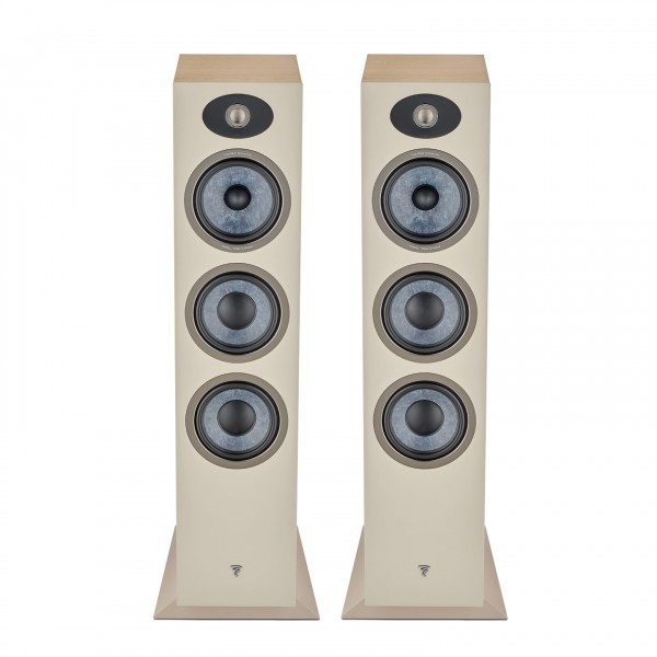Focal Theva N3 Floorstanding Speakers (Pair), Light Wood Front View