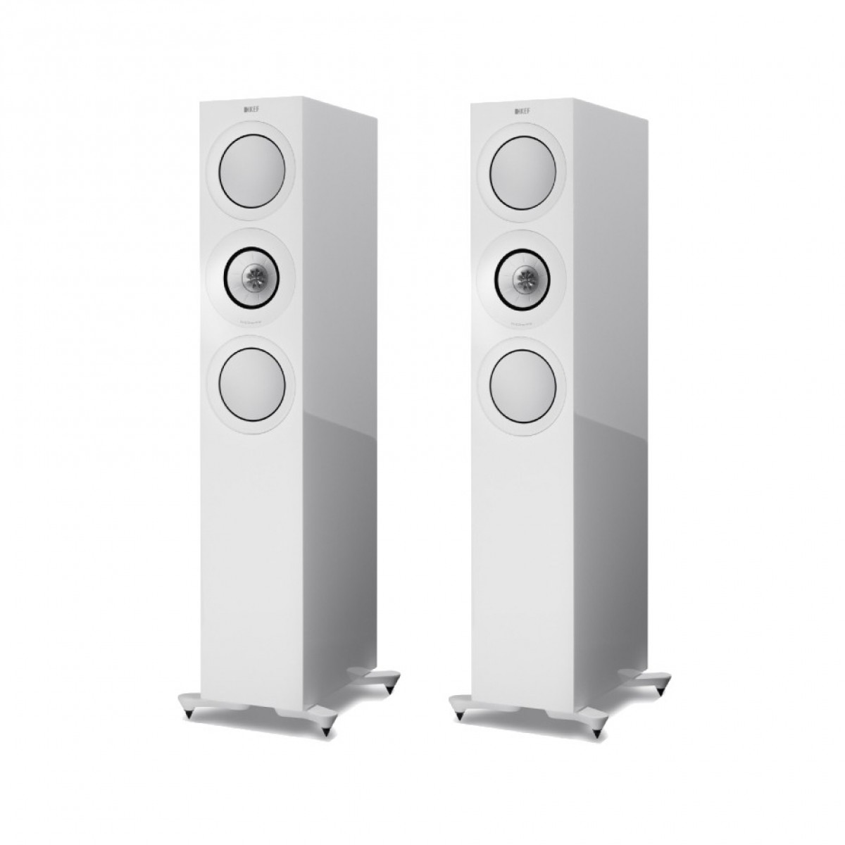 KEF R7 Floorstanding Speakers (Pair) Gloss White – Ex Demo