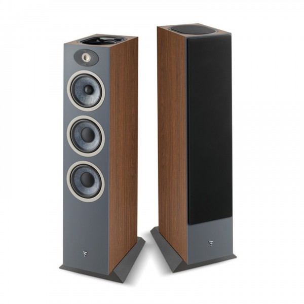 Focal Theva N3-D Floorstanding Dolby Atmos Speakers (Pair), Dark Wood Full View 2