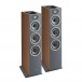 Focal Theva N3-D Floorstanding Dolby Atmos Speakers (Pair), Dark Wood Front View