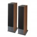 Focal Theva N3-D Floorstanding Dolby Atmos Speakers (Pair), Dark Wood Front View With Grilles