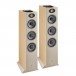 Focal Theva N3-D Floorstanding Dolby Atmos Speakers (Pair), Light Wood Front View