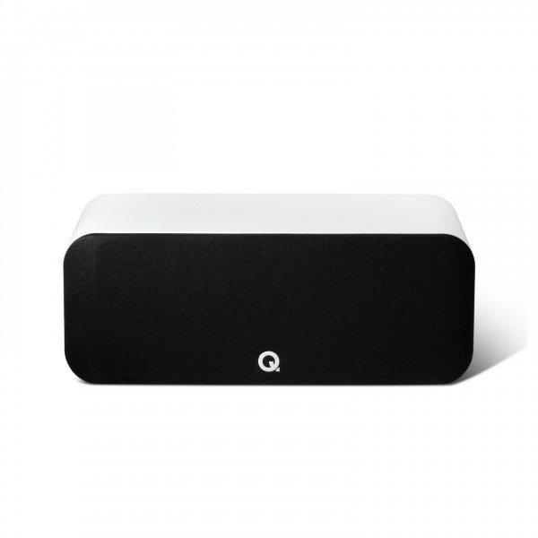 Q Acoustics Q 5090, Satin White front view with grille attached