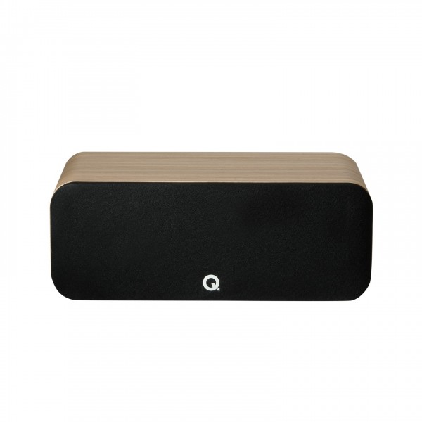 Q Acoustics Q 5090, Holme Oak front view with grille attached