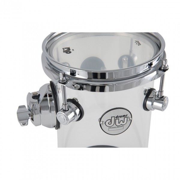 DW Design 6" x 10" Rata Tom, Acrylic Clear - Hoop Detail