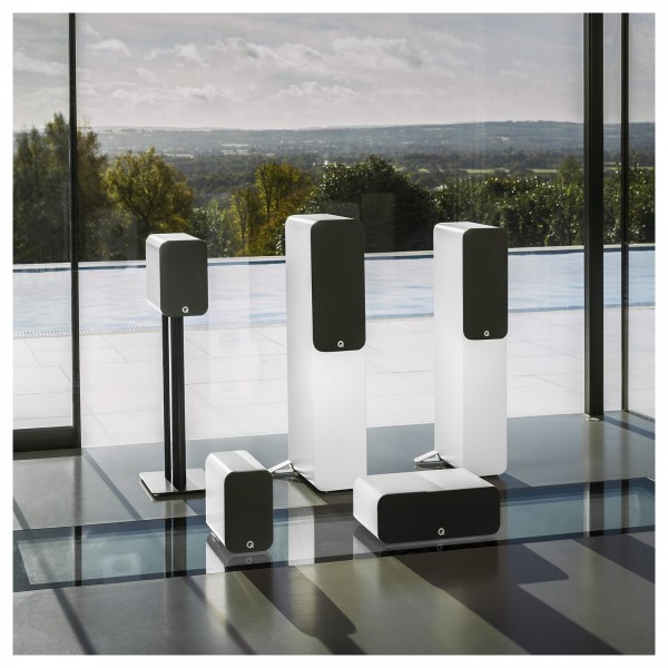 Q Acoustics Q 5040 Compact Floorstanding Speakers, Satin White (Pair) - 5000 series