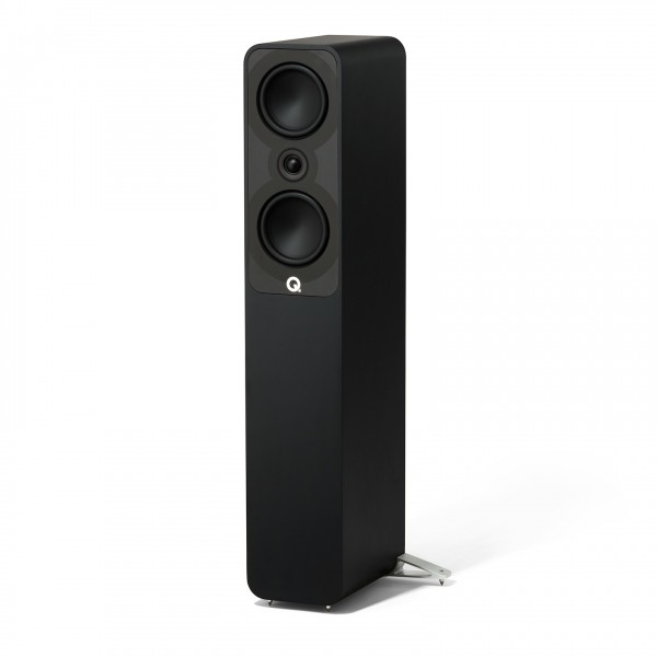 Q Acoustics Q 5040 Compact Floorstanding Speakers, Satin Black (Pair) - angled
