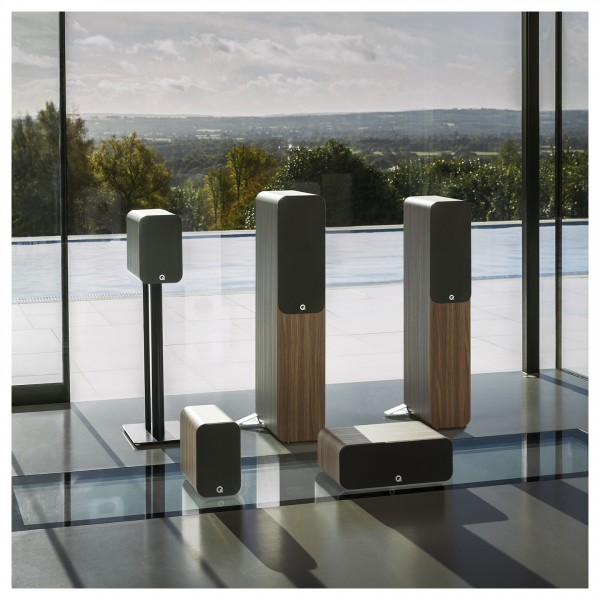 Q Acoustics Q 5040 Compact Floorstanding Speakers, Rosewood (Pair) - 5000 series
