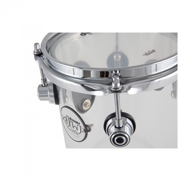 DW Design 6" x 12" Rata Tom, Acrylic Clear - Hardware Detail