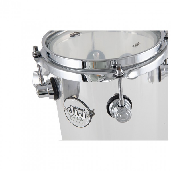 DW Design 6" x 14" Rata Tom, Acrylic Clear - Hardware