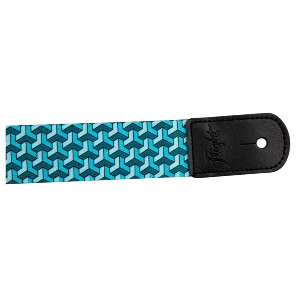 Flight Polyester Ukulele Strap, Trail Blue - End