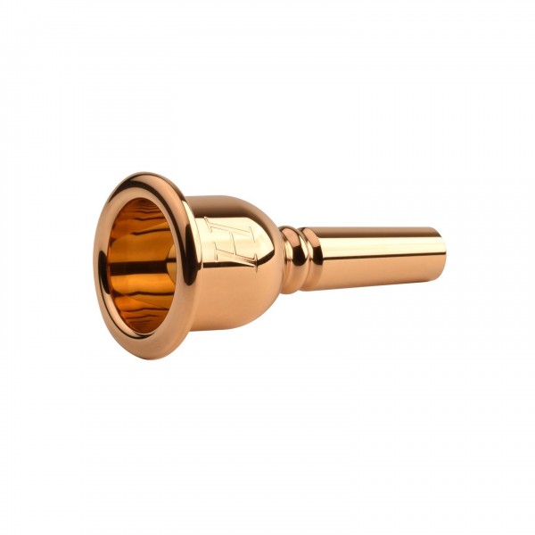 Denis Wick Heritage Bass Trombone Mouthpiece, Gold Plate, 00AL Side