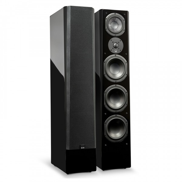 SVS Prime Pinnacle Floorstanding Speakers, Gloss Black Front View