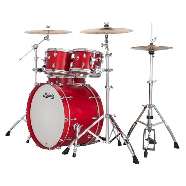 Ludwig Neusonic 22'' MOD2 4pc Shell Pack, Satin Diablo Red - Angle 2