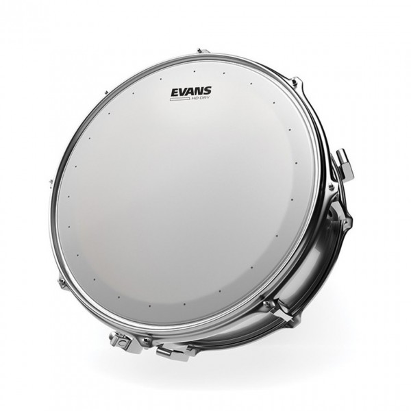 Evans HD Dry Coated Snare Head, 14'' - Mounted Example
