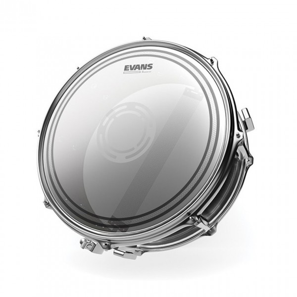 Evans Edge Control EC Reverse Dot Snare Head, 14'' - Mounted Example