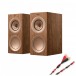 KEF R3 Meta Bookshelf Speakers Walnut w/ Helicon 16 Speaker Cable 6m