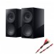 KEF R3 Meta Bookshelf Speakers Black w/ Helicon 16 Speaker Cable 6m