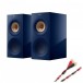 KEF R3 Meta Bookshelf Speakers Indigo w/ Helicon 16 Speaker Cable 6m