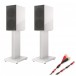 KEF R3 Meta Bookshelf Speakers White w/ Stands & Helicon Cable 6m