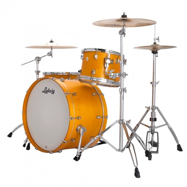 Ludwig Neusonic 24'' Pro Beat 3pc Shell Pack, Satin Gold Slumbers - Angle 2