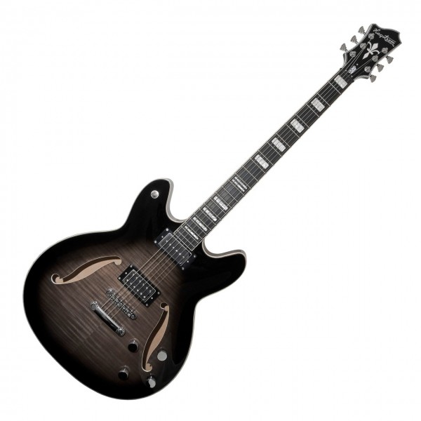 Hagstrom Viking Deluxe Baritone Semi-Hollow Guitar, Cosmic Blackburst