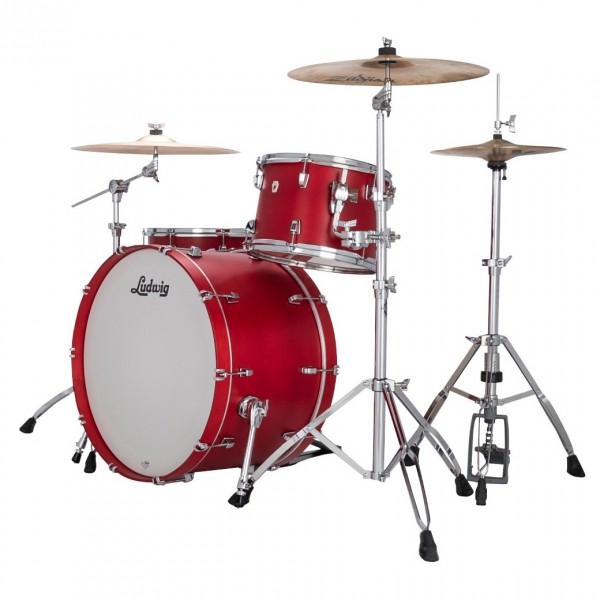 Ludwig Neusonic 24'' Pro Beat 3pc Shell Pack, Satin Diablo Red - Angle 2
