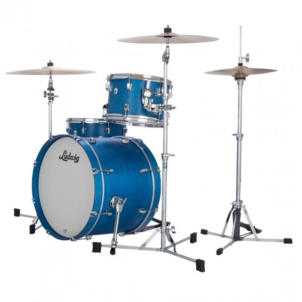 Ludwig Neusonic 20'' Downbeat 3pc Shell Pack, Satin Royal Blue - Angle 2