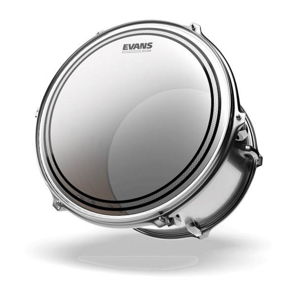 Evans EC2S Clear Fusion Tom Pack (10", 12", 14") & 14" HD Dry Snare - Tom Head Mounted Example